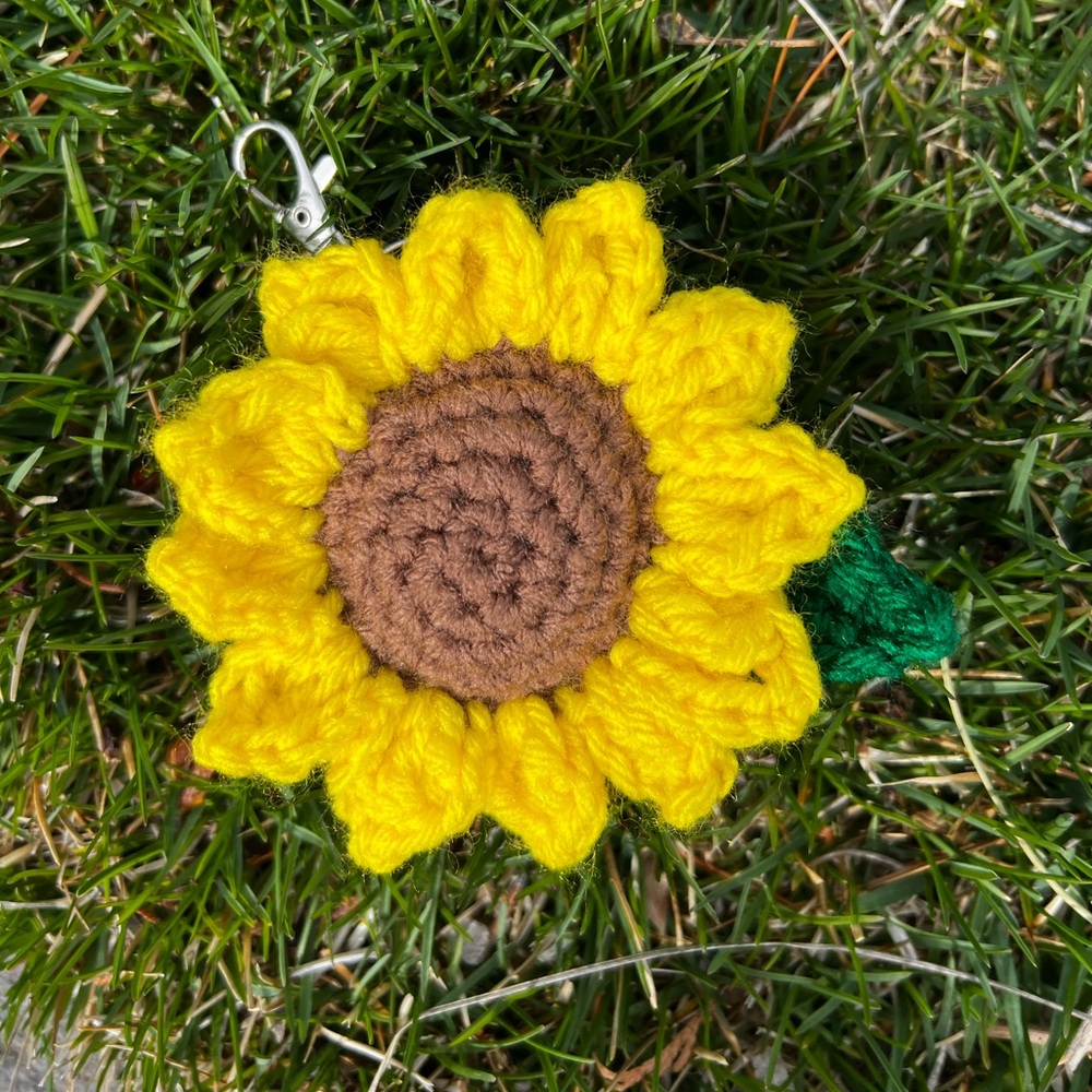 3/$20 Hand Crocheted Bright Sunflower Keychain! - Picture 9 of 10